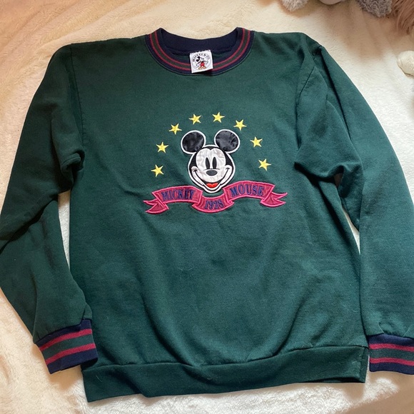 90’S DISNEY MICKEY MADE IN USA SIZE S VINTAGE SWEAT-SHIRT / K9869 UNISEX - Picture 1 of 7